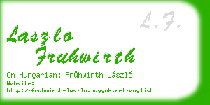 laszlo fruhwirth business card