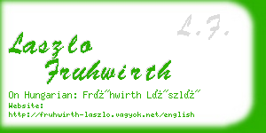 laszlo fruhwirth business card